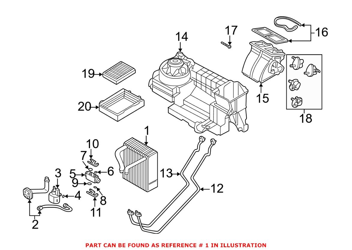 BMW A/C Evaporator Core 64119134630